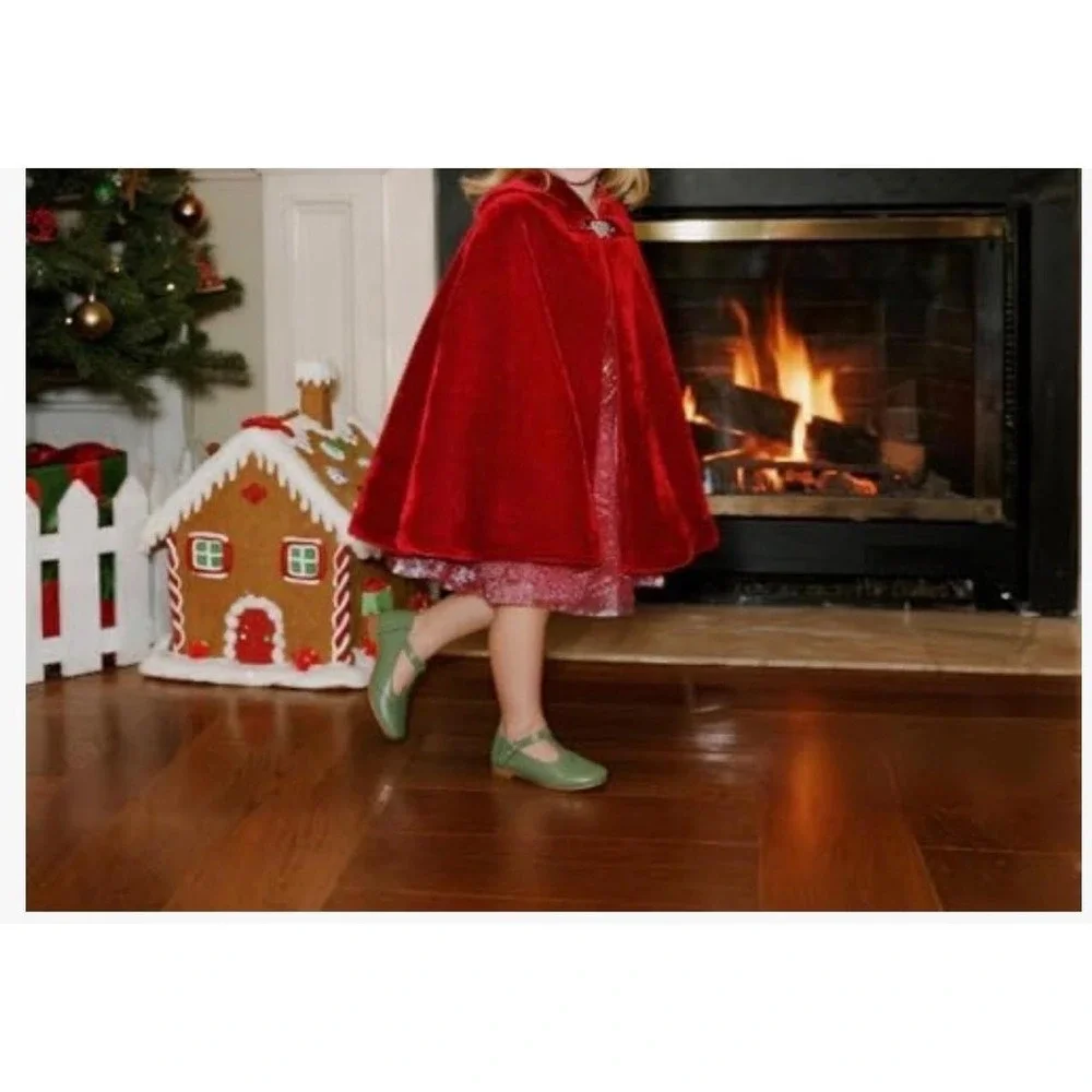Thee Bron Mary Jane Shoes Kids Size 8 Green New Wide Fit Scalloped T-Strap
